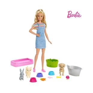 Barbie ve Hayvanları Banyo Eğlencesinde Oyun Seti -  - Barbie - Barbie - Mattel ToysFXH11